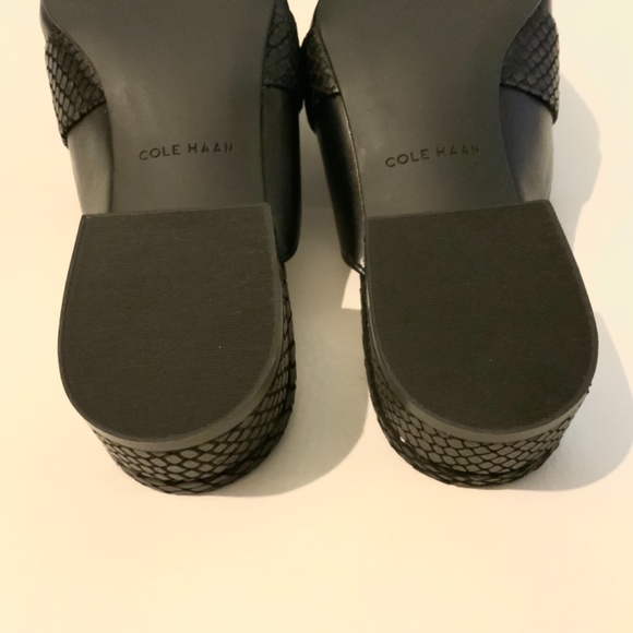 Cole Haan Emily Black Leather Mules Flats Sandals - Picture 10 of 12